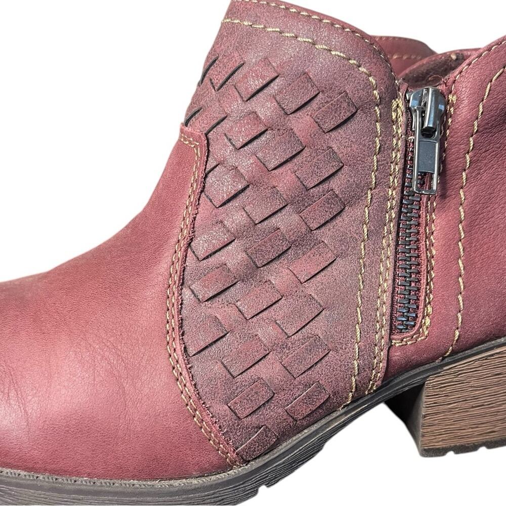 EARTH ORIGINS Oakland Alexis Burgundy Leather Ankle Boots Women's Size 8.5 - Picture 4 of 9